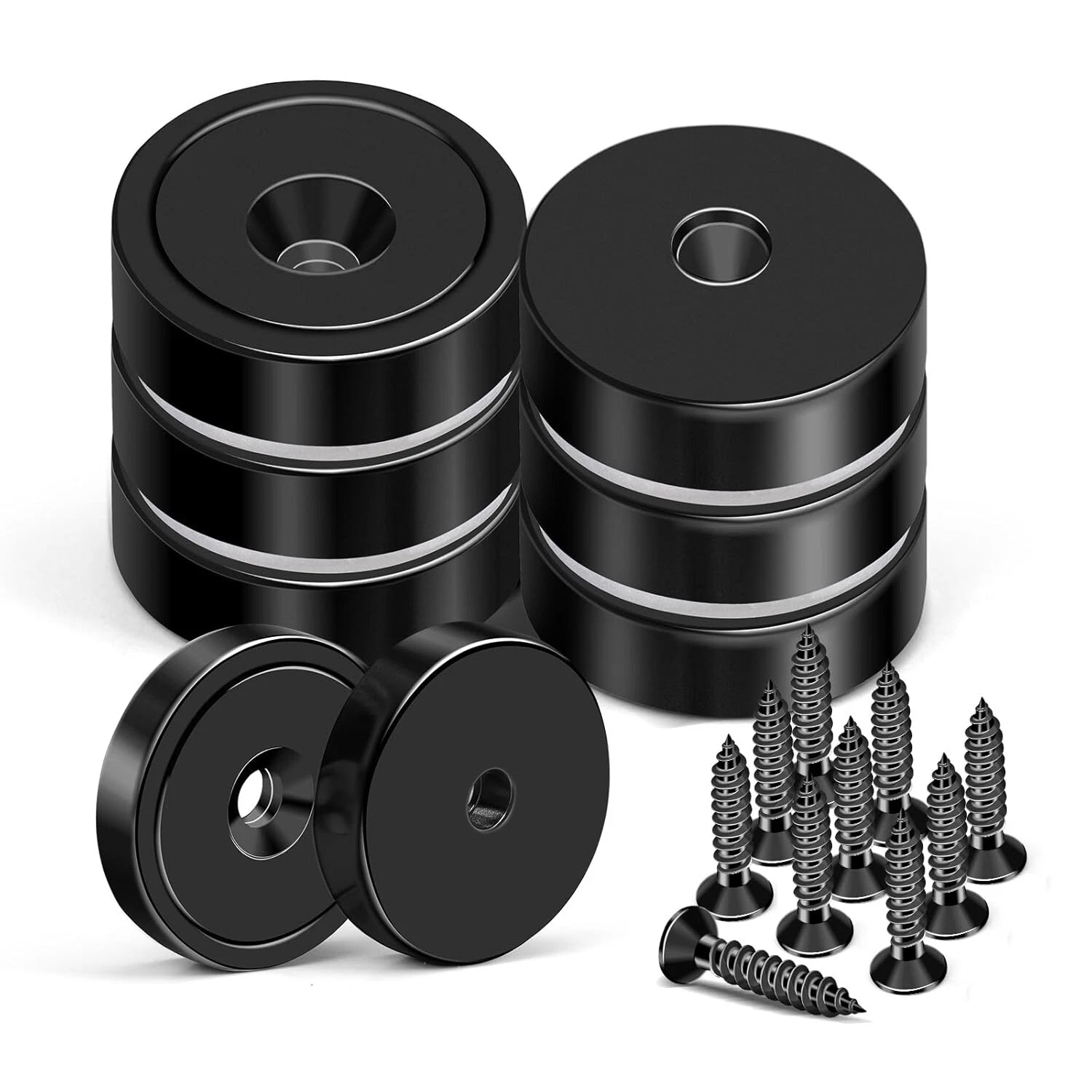 6 Pack Neodymium Round Cup Magnet 70 Lbs Strong Rare Earth Magnets Heavy Duty