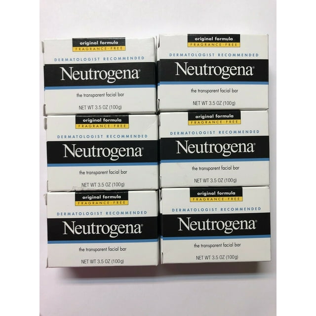 Neutrogena Hypoallergenic Soap, FragranceFree, 6 Pack Original