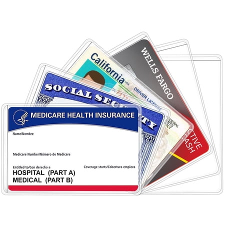 6 Pack New Medicare Card Holder Protector Sleeves,12Mil Clear PVC Waterproof Medical/Credit Card, Business/Social Security Card Protector