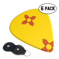 thumbnail image 1 of 6 Pack New-Mexico Guitar Picks In Leather Picks Holder For Bass Electric Acoustic Guitars, 1 of 7