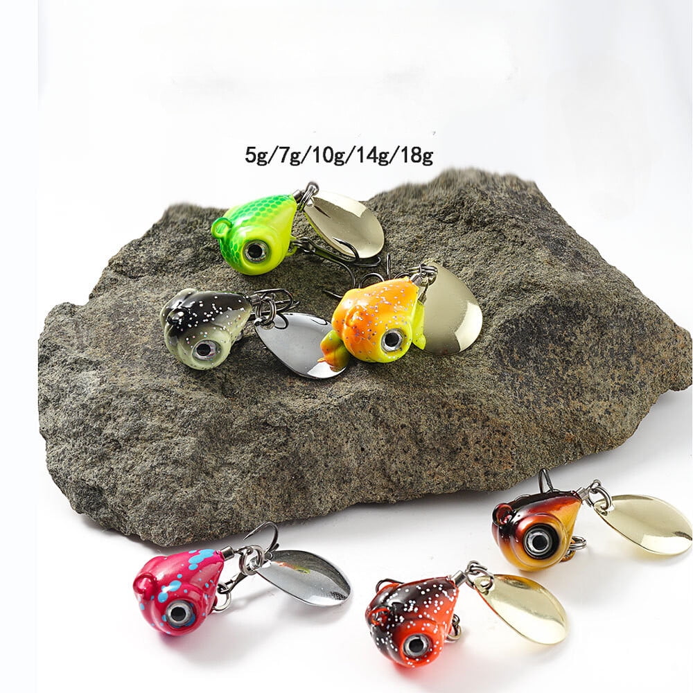 6 Pack New Rotating Metal VIB Vibration Bait Spinner Spoon Fishing Lures