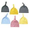 thumbnail image 1 of 6 Pack Newborn Baby Hospital Hat for Boy Girl Knot Beanie Hats 0-6 Months Infant Baby Soft Warm Cozy Caps, 1 of 4
