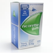 6 Pack - Nicorette Gum 2mg Nicotine Icy Mint Flavor (105 Each)