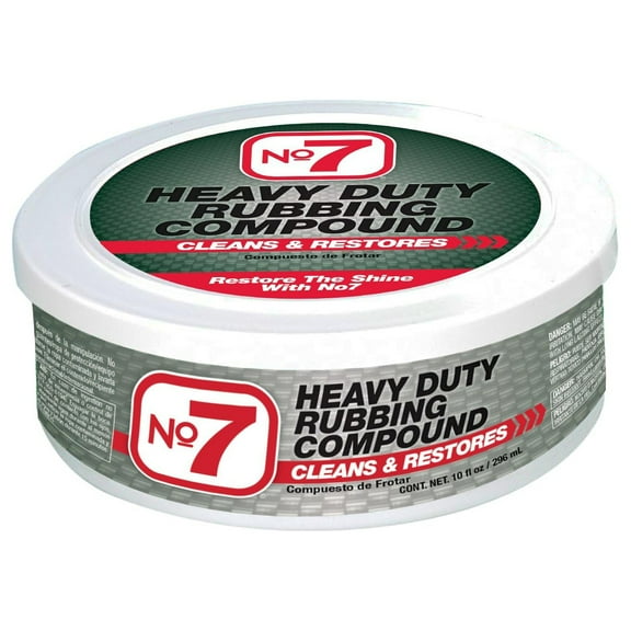 6 Pack No.7 Heavy Duty Rubbing Compound - 10 Fl Oz - Cleans and Restores - Removes Deep Scratches and Stains - Restores Shine to Dull Finishes