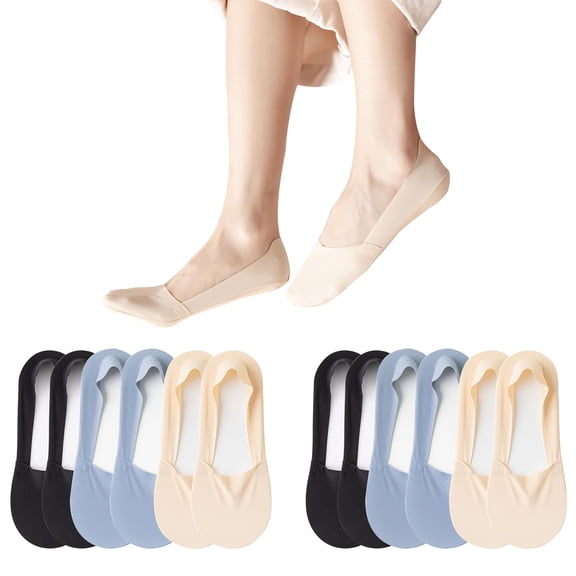 6 Pack No Show Socks Women Thin Socks Low Cut Liner Socks Non Slip Invisible