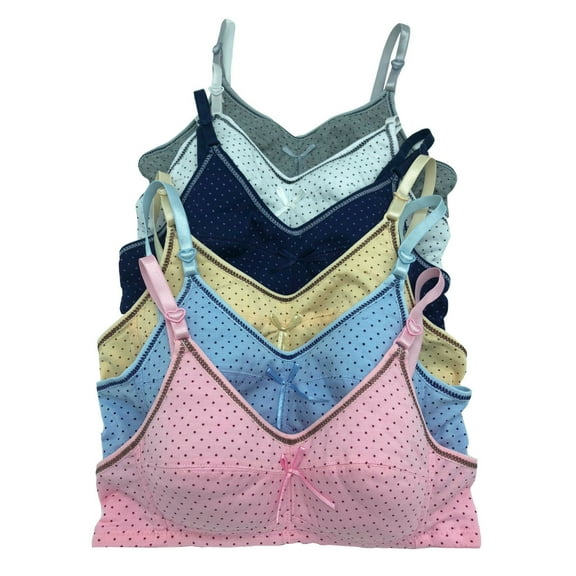 6 Pack No Wire Rabbit Teenager Wire Free Cotton Junior Training Bra 30A