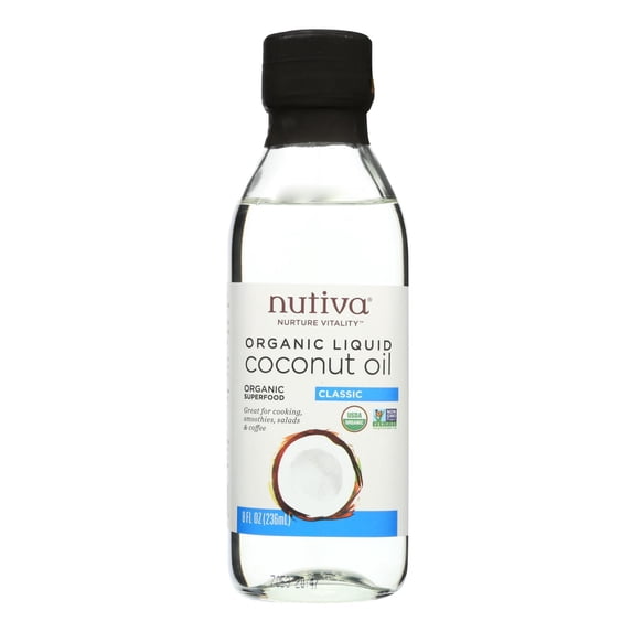 Nutiva Organic Liquid Coconut Oil's Sole Ingredient - Case Of 6 - 8 Fz