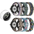 thumbnail image 1 of 6 Pack Nylon Bands Case Protector for Google Pixel Smart Watch Women and Men,Weave Elastic Wristband Watch Strap Cover Replacement for Google Pixel lte Watch-6 bands+ 1 Case, 1 of 7
