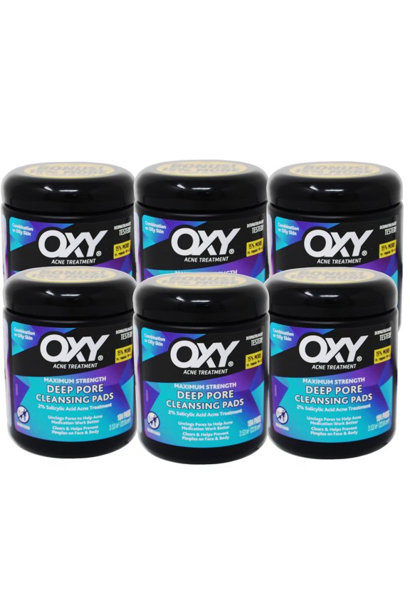 6 Pack OXY Deep Pore Cleansing Pads, 104 Count