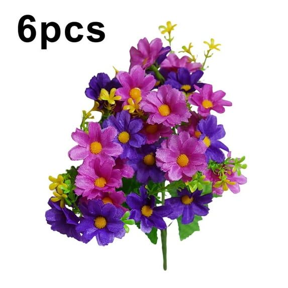 6-Pack Of 28 Daisy Artificial Decorative Flowers Diy Wedding Flower Decoration