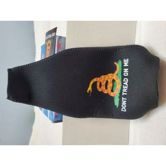 6 Pack Of Black Gadsden Don't Tread on Me Bottle Jacket Drink Koozies