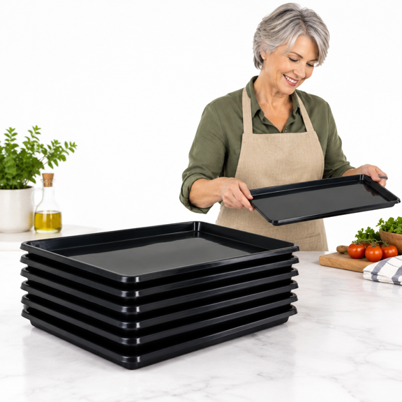6 Pack Oil Drip Pans, Heavy Duty PP Plastic Leak-proof Reusable Trays for Car Maintenance and Household Use