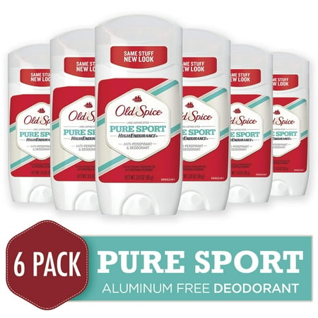 6-Pack Old Spice High Endurance Anti-Perspirant & Deodorant Pure Sport 3 oz. (Set of 6)