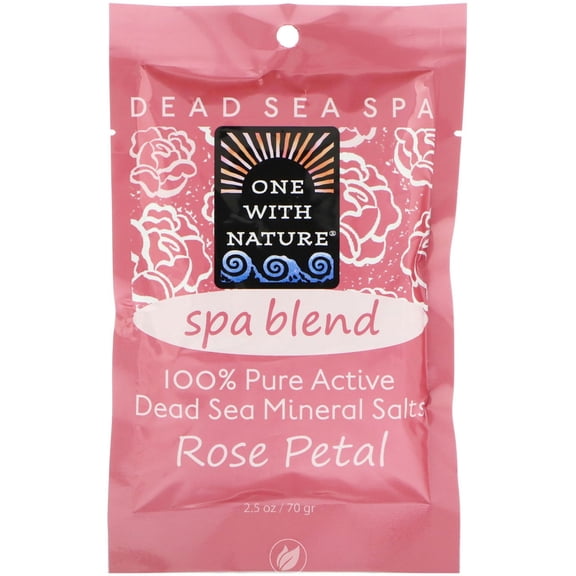 (6 Pack) One With Nature Rose One with Nature Dead Sea Spa Blend Rose Petal Bath Salts, 1.13 Pound