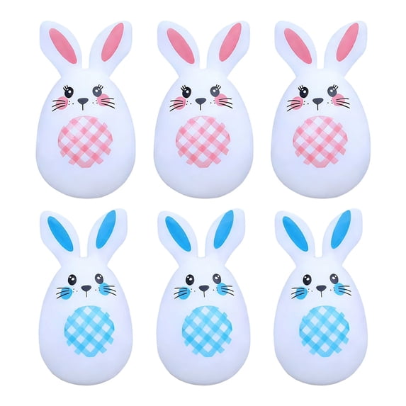 6-Pack Openable Easter Bunny Eggs - Twistable Fillable Cute Egg Decor, Reusable Plastic Easter Eggs for Egg Hunt, Basket Fillers & Holiday Party Favors