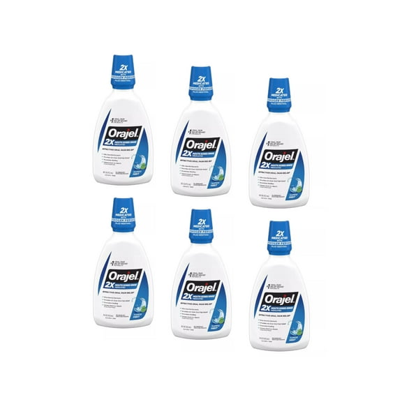 Orajel Antiseptic Mouth Sore Rinse 16 oz (Pack of 6)