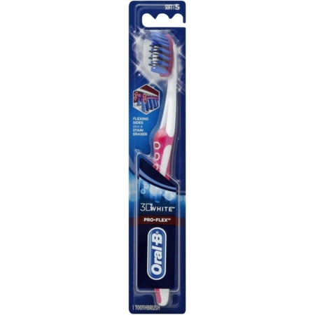 6 Pack - Oral-B 3D White Pro-Flex Toothbrush, Soft, Full Head, 1 ea