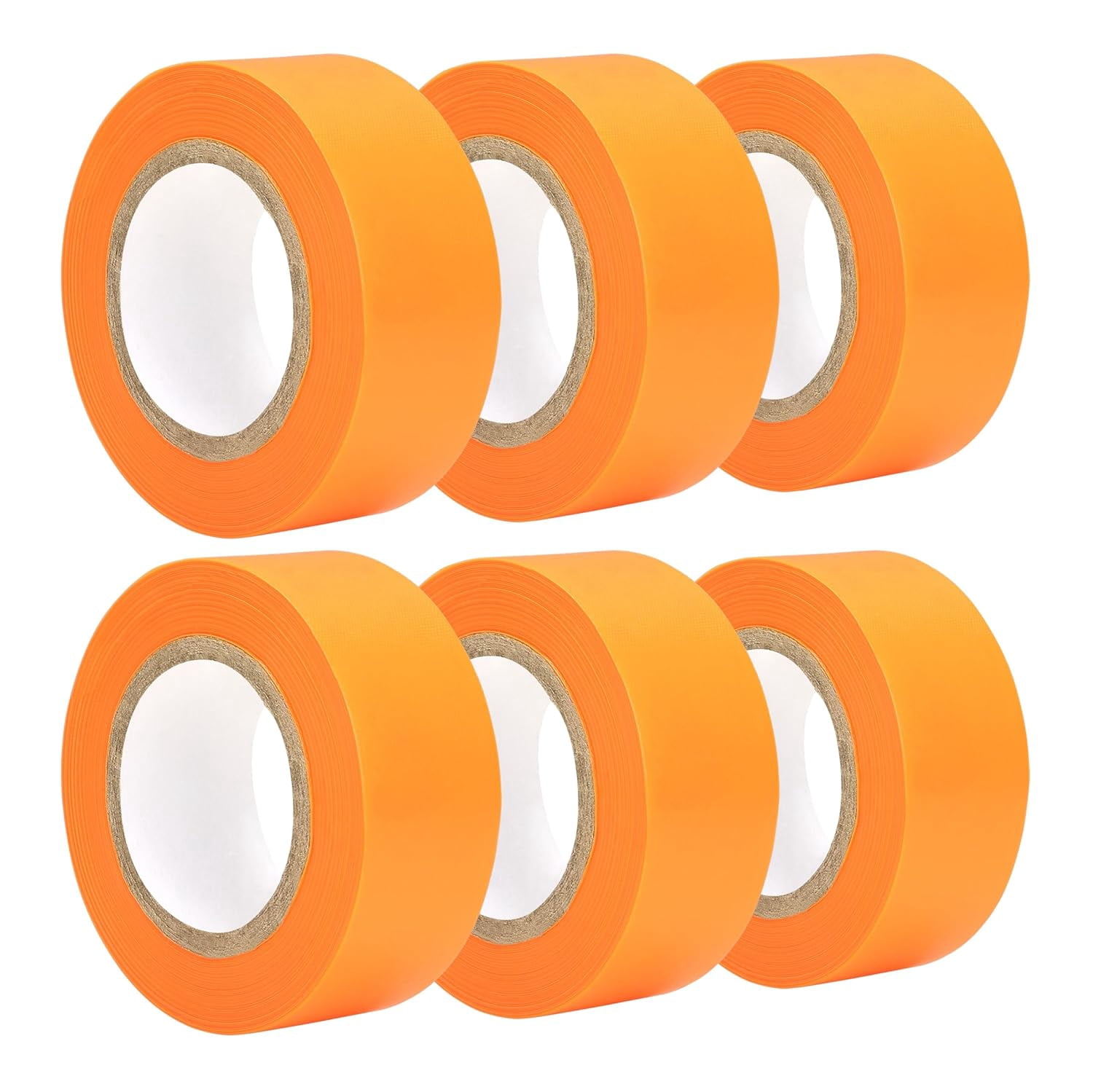 6 Pack Orange Flagging Tape, Non-Adhesive High Visual Plastic Survey ...
