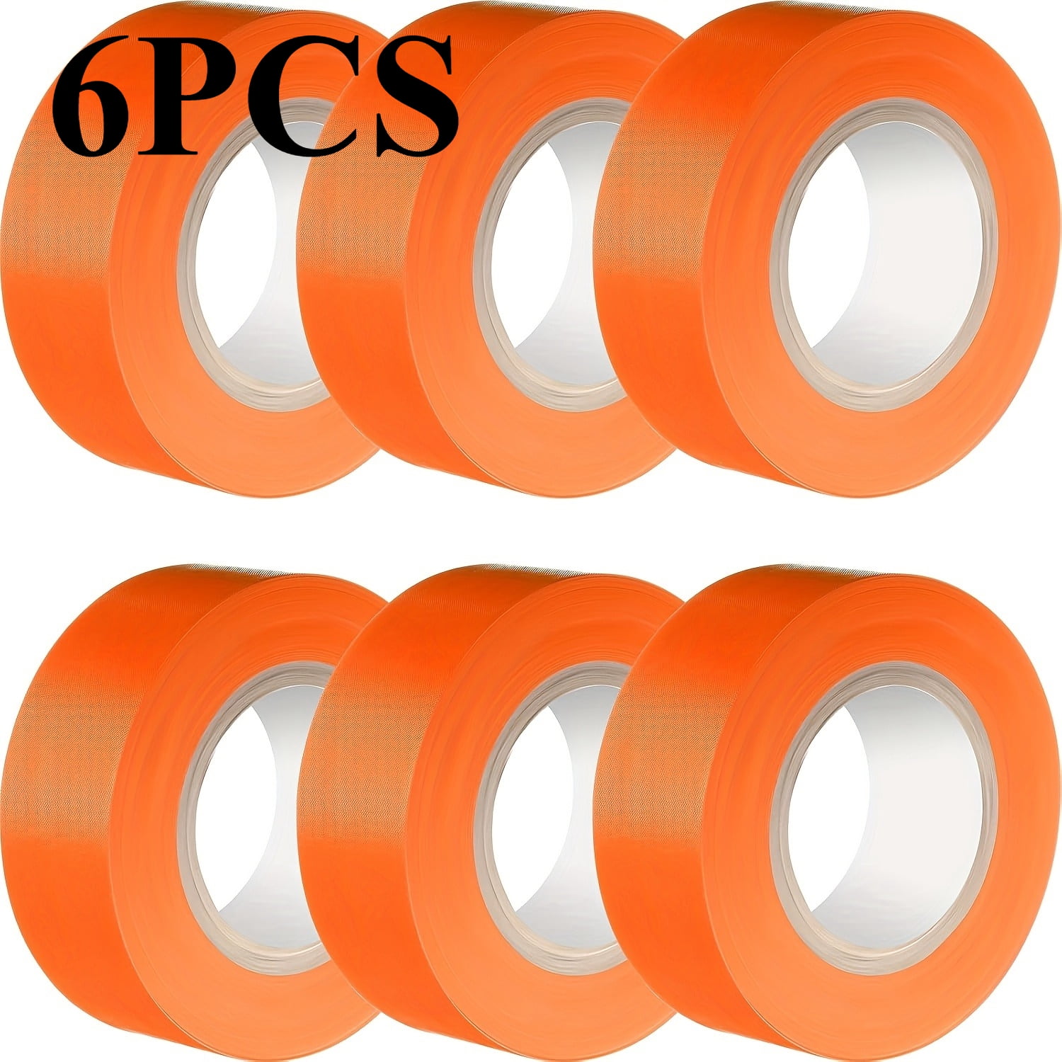 6 Pack Orange Flagging Tape, Non-Adhesive Plastic Ribbon Neon Marking ...