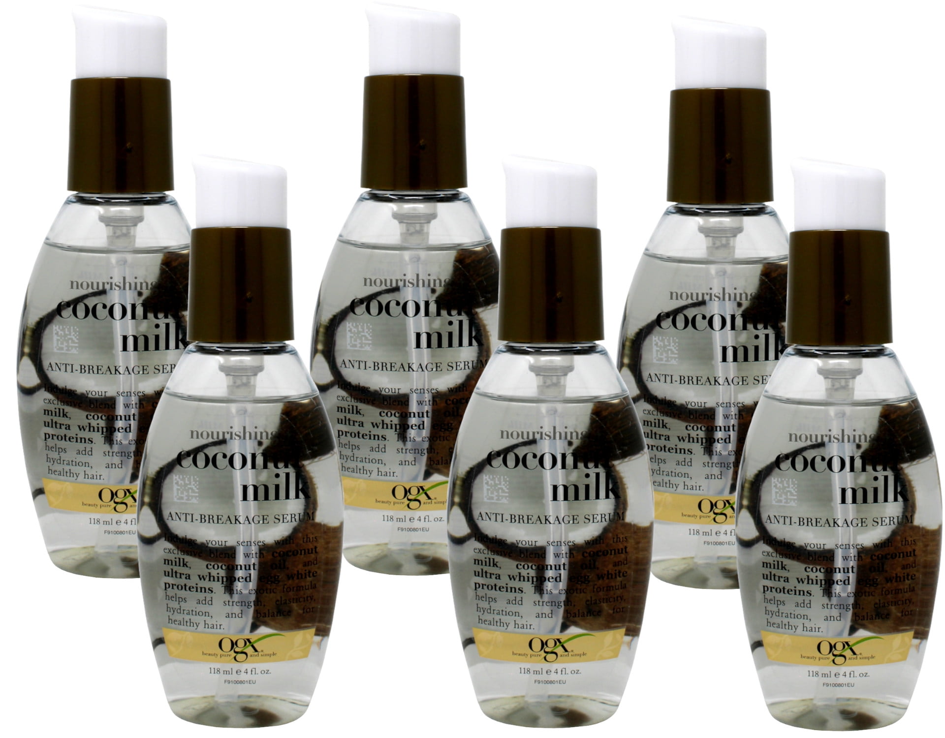 6 Pack Organix Nourishing Coconut Milk AntiBreakage Serum 4 Oz Each