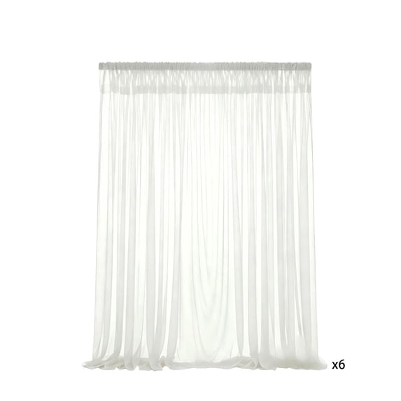 6 Pack Outdoor Curtains 78.7 X 90.6 In White Voile Mesh Privacy Screen With Rod Pocket For Patio Pergola