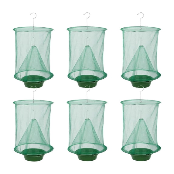 6 Pack Outdoor Farm Fly Catcher – Reusable Horse Fly Trap with Hanging Mesh Cage, Easy to Use & Clean, Suitable for Gardens, Stables, Yards, and Compost Areas