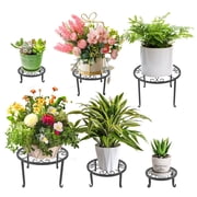 Goutoports Black Metal Floral Plant Rack with Rust Resistant 6 Count