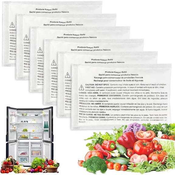 6 Pack PK-1 Produce Saver Refills for Frigidaire Pure Air Produce Keeper FRPAPKRF2PK FRPAPKRF, Compatible with Frigidaire Crisp Seal Fresh System Crisper Drawers