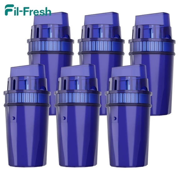 Fil-Fresh 6-Pack Water Filter Replacement for All PUR & PUR PLUS Pitchers, NSF Certified, Replaces PPF900Z, Removes Chlorine & Odor, 12-Month Supply, Blue