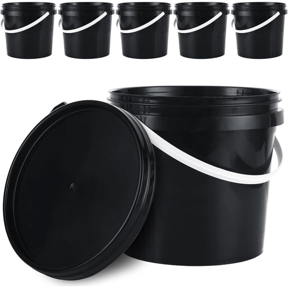 6 Pack Paint Bucket for Painting Plastic 2 Quart Paint Cans Touch Up Paint Containers with Lids & Handles 1/2 Gallon Paint Can Paint Storage Containers Empty Paint Cans Paint Pail for Leftover