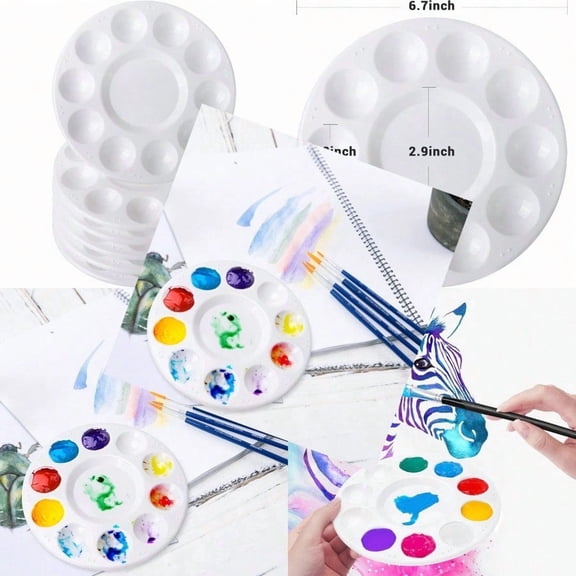6 Pack Paint Tray Palettes Plastic Paint Pallet for Art Painting Palette for Painting or DIY Craft Class White