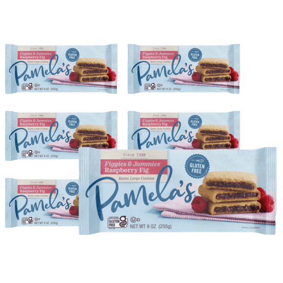Pamela's Gluten-Free Figgies and Jammies, Raspberry Fig, 9 oz Package (Pack of 6)