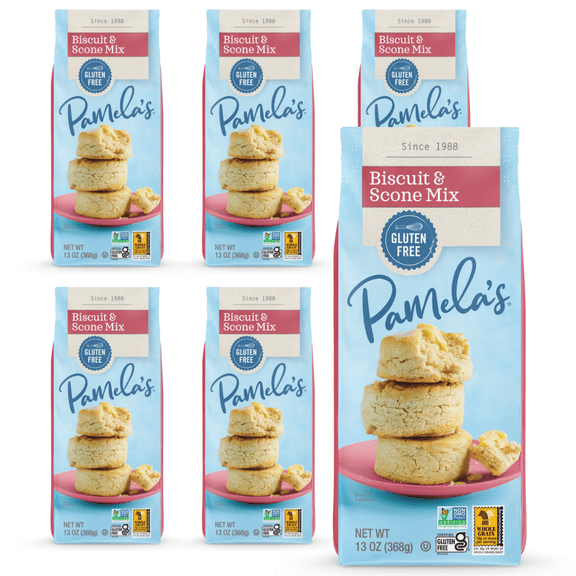Pamela's Gluten-Free Biscuit and Scone Mix, 13 oz Bag (Pack of 6)