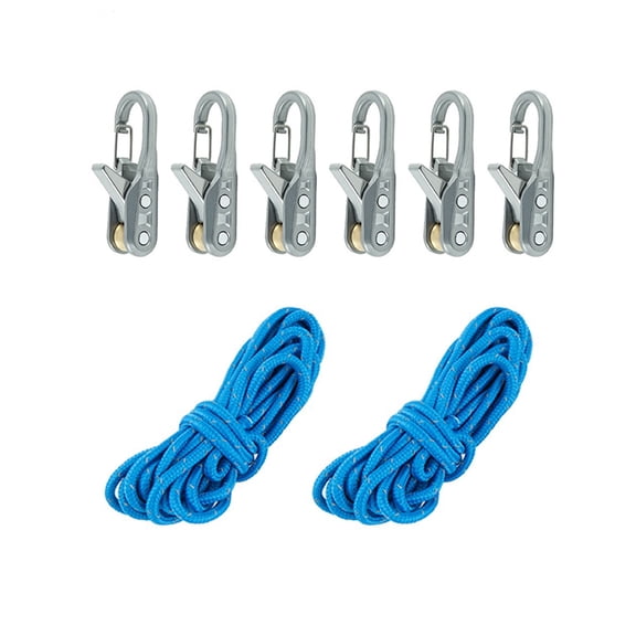 6-Pack Paracord Adjusters, Rope Tightening Tool & Tensioner,Rope with Roller Tensioner Heavy-Duty Tie Down for Camping, Tarps, Guy Lines, Boating & Outdoor Gear