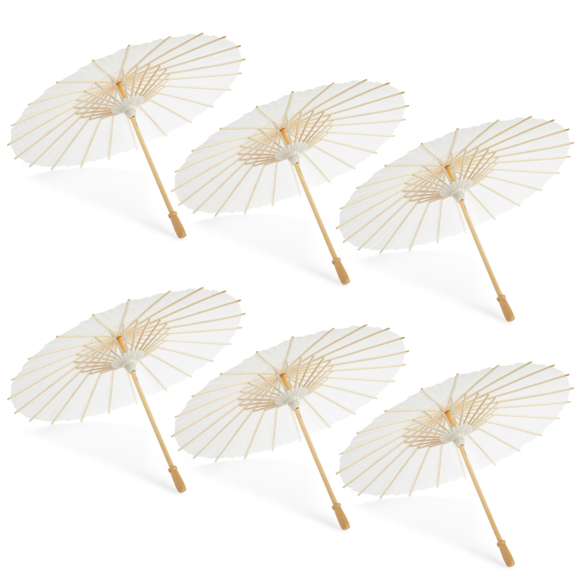 6Pack Tiny Wedding Bulk Bridal Shower Paper Parasols for Decoration