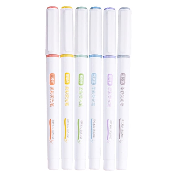 6 Pack Pastel Highlighters Set, Chisel Tip Aesthetic Highlighters Assorted Colors, No Bleed Quick Dry Markers for Study and office Supplies