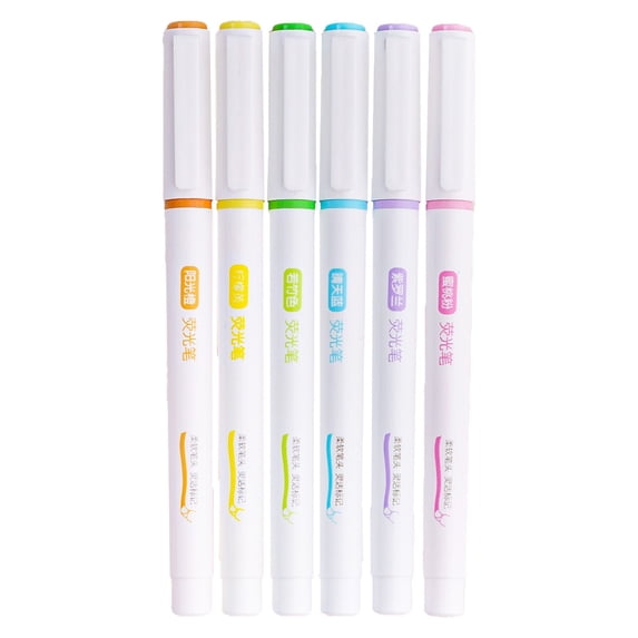 6 Pack Pastel Highlighters Set Chisel Tip Highlighters Assorted Colors No BleedBible Study Journaling Quick Dry Ideal Great for Organizing Coloring Supplies 1ml Mildliner Highlighters,Fluorescent