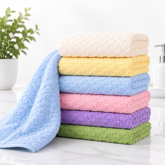 6-Pack Pastel Waffle Bath Towel Set, Large 27" x 55" Quick Dry Absorbent Towels with Hanging Loops