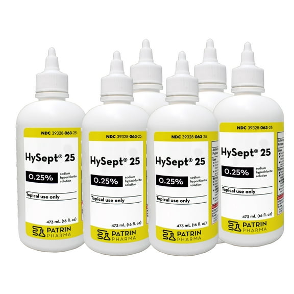 6 Pack - Patrin Pharma Hysept 25 Antimicrobial Wound Cleaner, 16 FL OZ