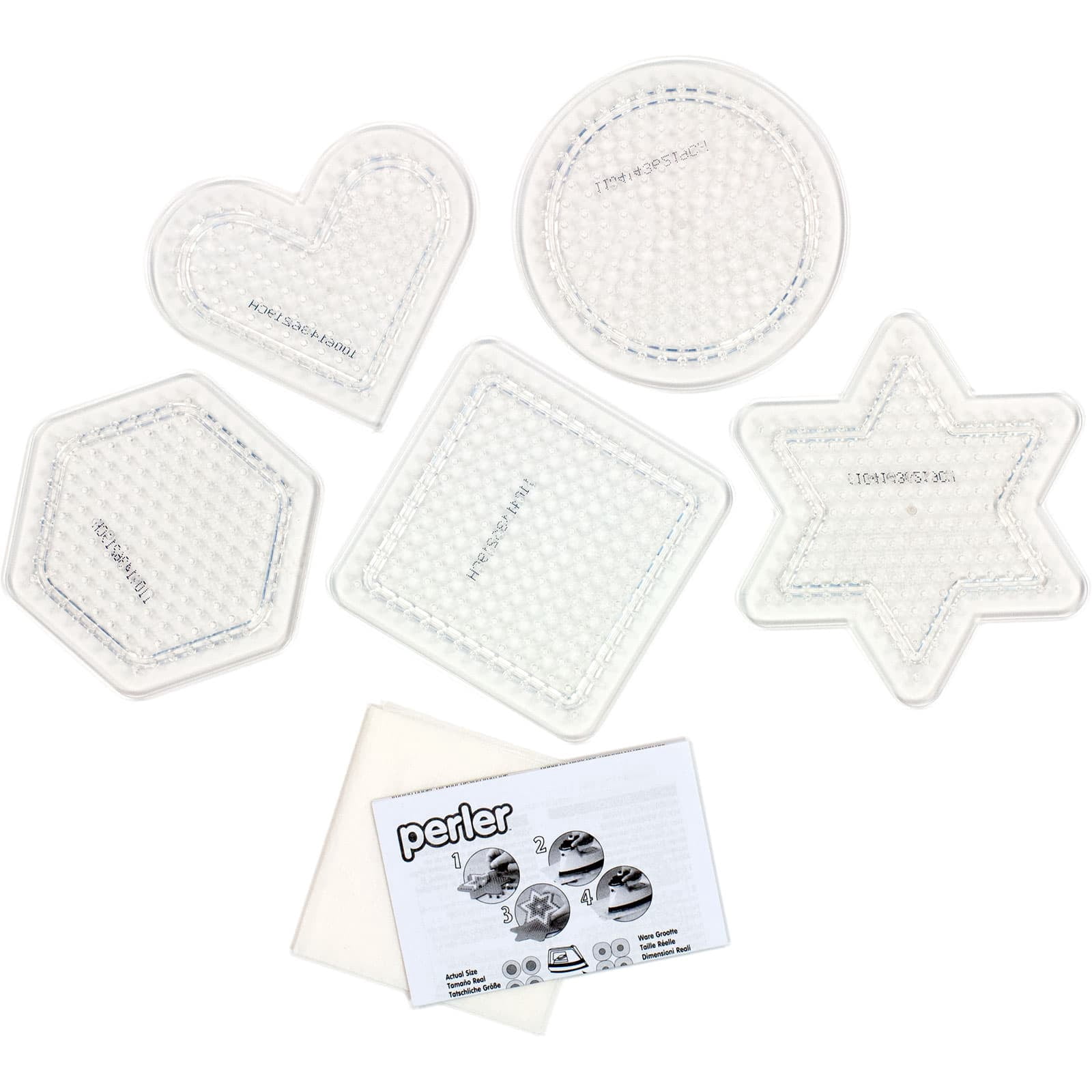 Perler Activity Pegboards, Clear, 6 Pack