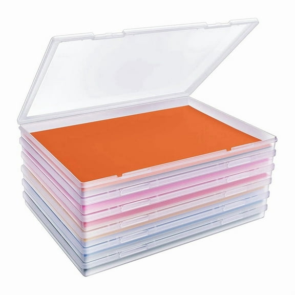 6 Pack Photo Storage Box, Fits 8In X 10In Photo, Scrapbook Paper Storage with Snap-Tight Latch, for Protecting Scrapbook,6 Pack * Photo Storage Box,Transparent