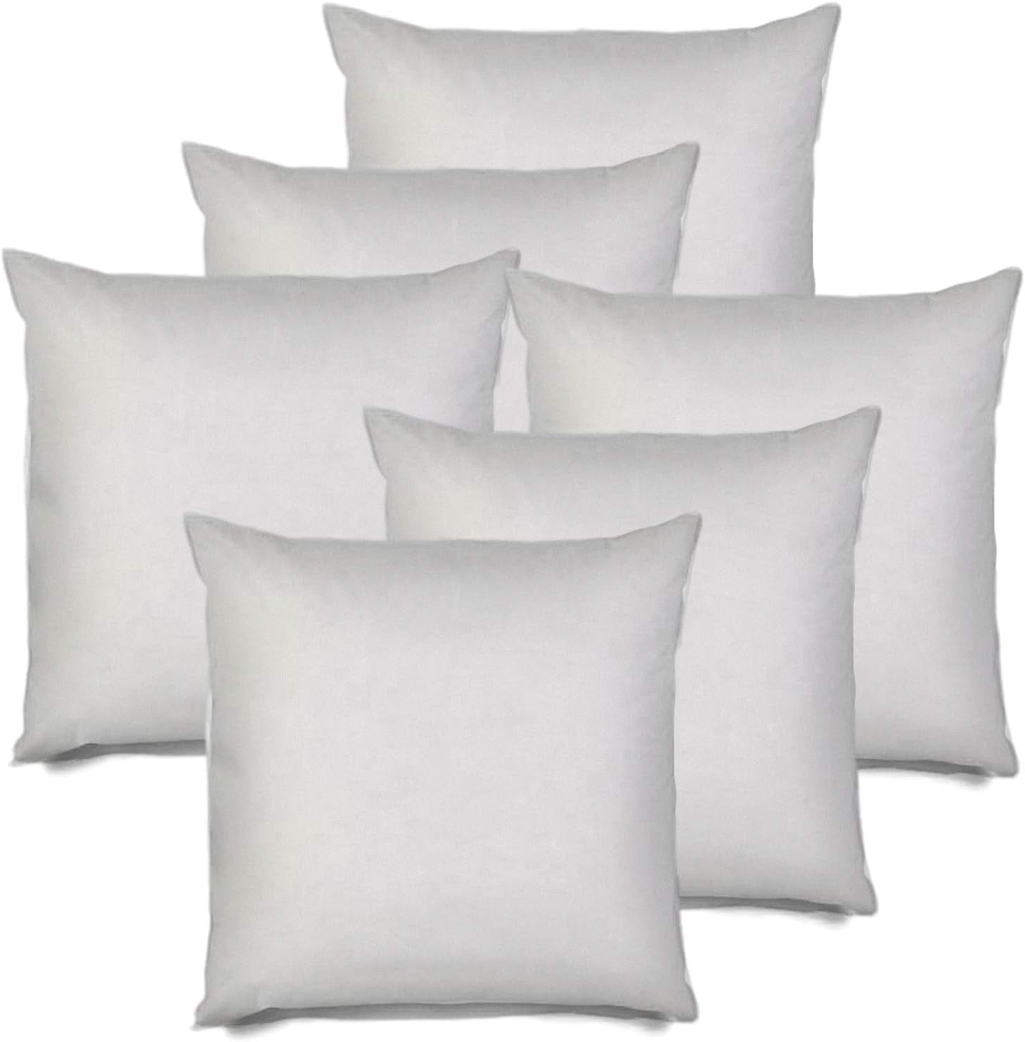 ACCENT HOME Pack of 4 pc Hypoallergenic Square Form Decorative Throw Pillow  Inserts Couch Sham Cushion Stuffer - 18 x 18 inches 