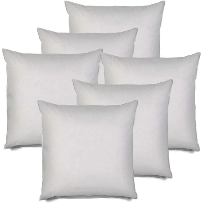 6 Pack Pillow Insert 18X18 Hypoallergenic Square Form Sham Stuffer