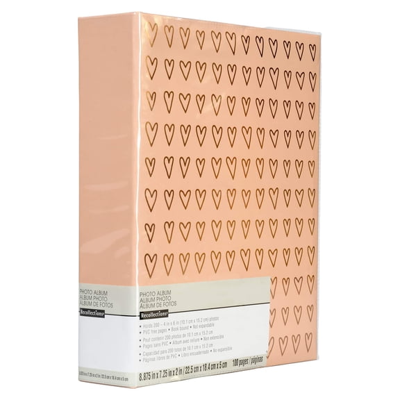 Recollections Pink Hearts Photo Album, 6 Pack