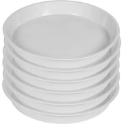 6 Pack Plant Saucer 8 Inch Plastic Plant Tray, Sturdy and Durable Flower Pot Container Accessories Round Plastic Plant Pot Saucer for Indoor and Outdoor 8 Inch, White