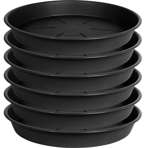 6 Pack Plant Saucer Tray Set Heavy Duty Plastic Drip Trays for Indoor ...