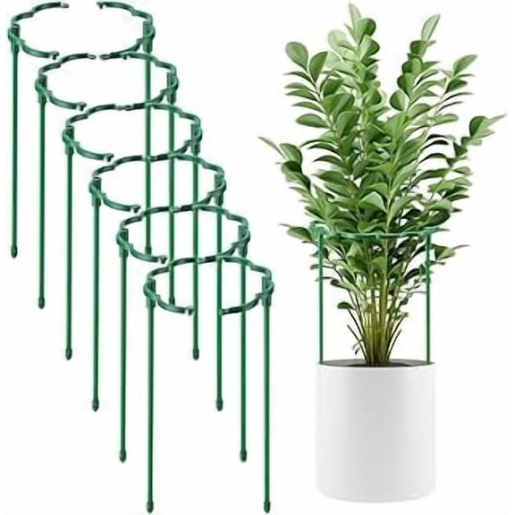 6 Pack Plant Support Tomato Cages for Garden, 18 Inches Small Tomato Cages and Supports with Adjustable Rings for Garden Pots, Plant Stakes Tomato Trellis Rings for Climbing Plants