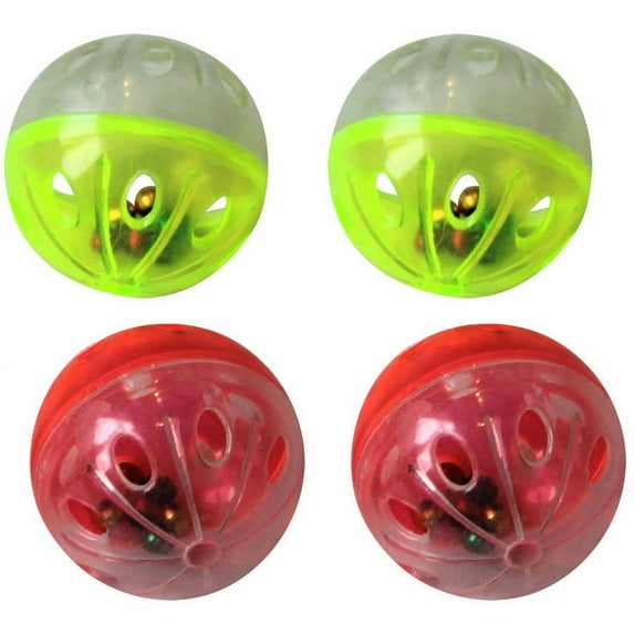6 Pack Plastic ball with rattle - Assorted - 24 Pieces