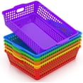 thumbnail image 1 of 6 Pack Plastic Classroom Storage Baskets, Paper Trays for Classroom Organization & Turn in Trays for Teachers, Students, Desk Organizer Bin 13.8x10.6x3.1 Inch (Rainbow), 1 of 1