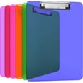 thumbnail image 1 of 6 Pack Plastic Clipboards Colored Transparent Clear Clip Boards with Low Profile Metal Clip Board 12.5x9 Inch Letter Size Bulk Class Set Acrylic Clip Boards with Hanging Hook - Holds 100 Sheets, 1 of 9